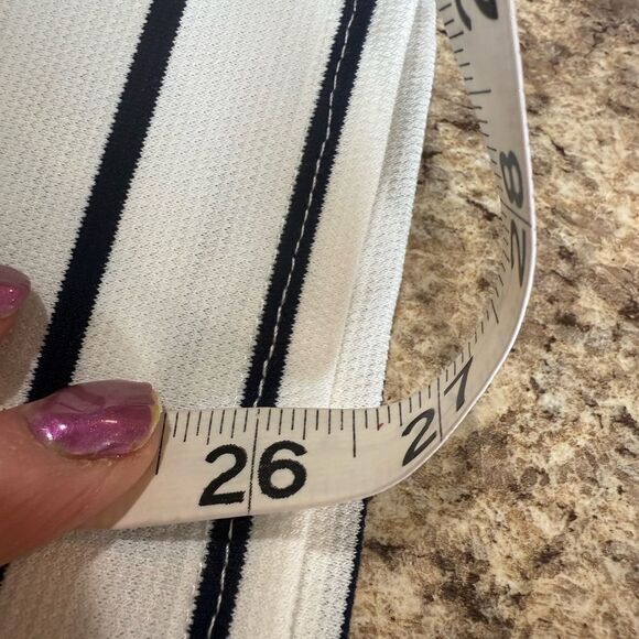 Gibson Latimer Large V Neck Striped Blue White NWT - Picture 4 of 10